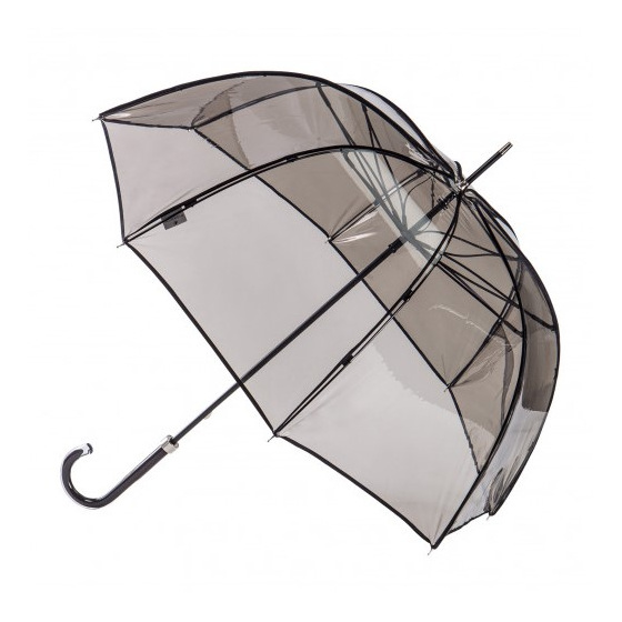 Transparent smoked umbrella with black trim - Piganiol