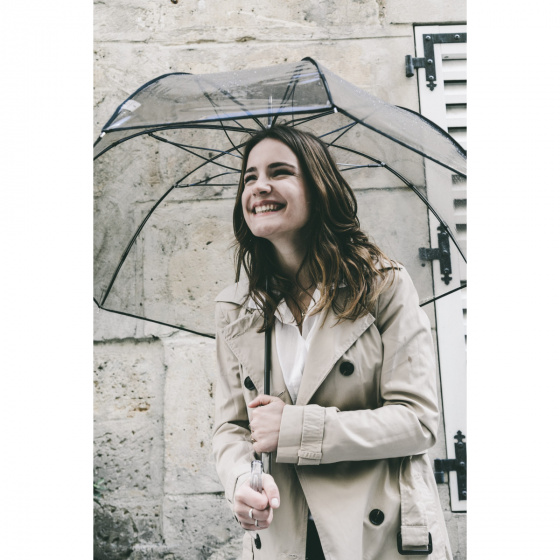 Parapluie Transparent fumé bordé noir - Piganiol