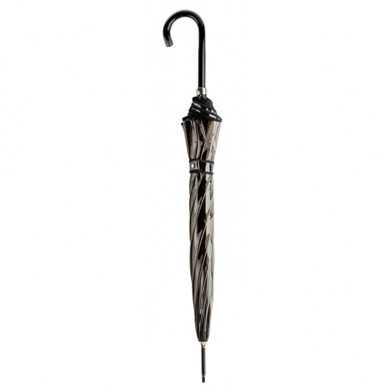 Transparent smoked umbrella with black trim - Piganiol