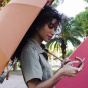 Coco Banana lined cane umbrella for women - Piganiol