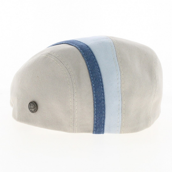 Doma Flat Cap Denim Jean Cotton Beige - Traclet Doma Flat Cap Denim Jean Cotton Beige - Traclet