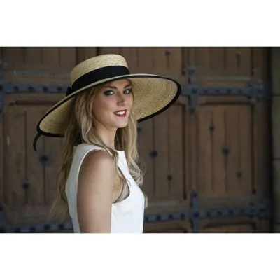 Carla Flat Crown Straw Wide Brim Hat - Traclet  Reference: 11782 | Traclet Hat Shop