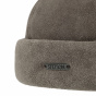 Docker Leather Beige Beanie - Stetson