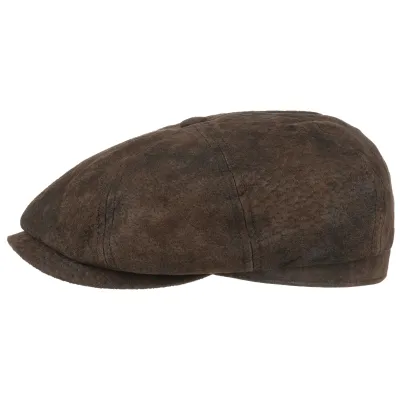 Leather hatteras cap Brown stetson