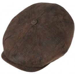 Leather hatteras cap Brown stetson