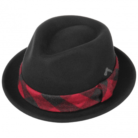 Black Wool Felt Lumberjack Porkpie Hat - Stetson