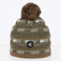 Bonnet Pompon Saint-Gildas Kaki - White Bonnet