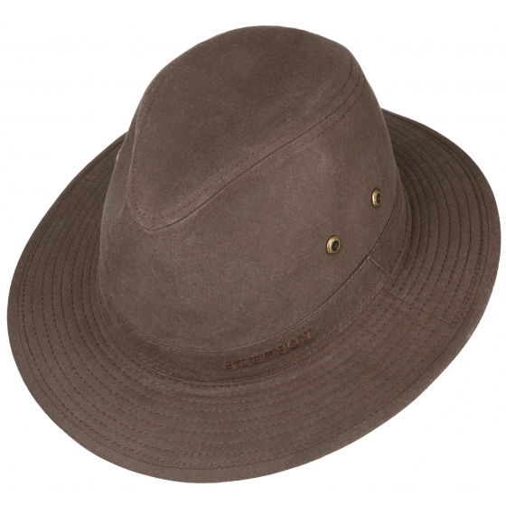 Brown Organic Cotton Virginia Traveller Hat - Stetson