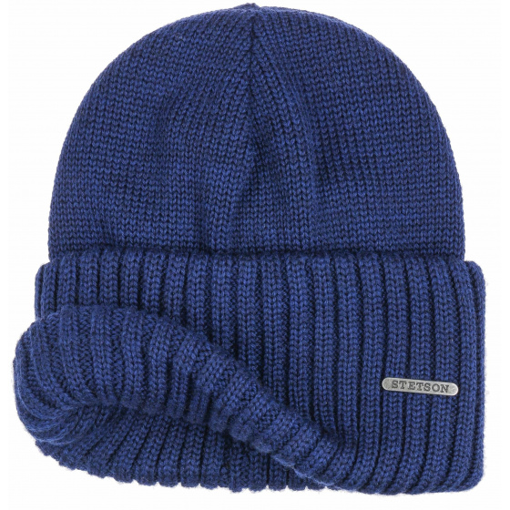 Bonnet Court À Revers Northport Laine Bleu - Stetson