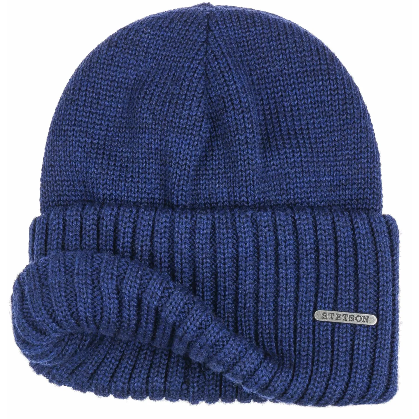 Short Cuffed Northport Wool Beanie in Blue - Stetson Reference: 2146 | Traclet Hat Shop