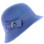 Cloche Hat Maithe Wool Felt Royal Blue - Traclet