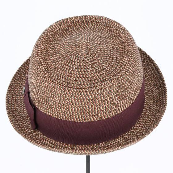 Chapeau PorkPie Indian Wells Papier Bordeaux - Traclet Chapeau PorkPie Indian Wells Papier Bordeaux - Traclet