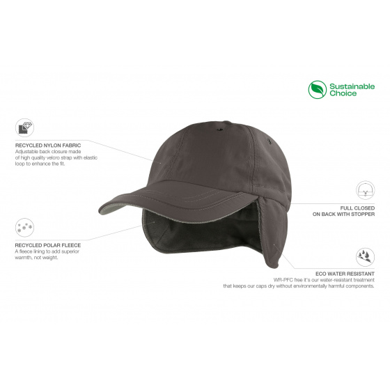 Baseball cap with waterproof earflap - Traclet