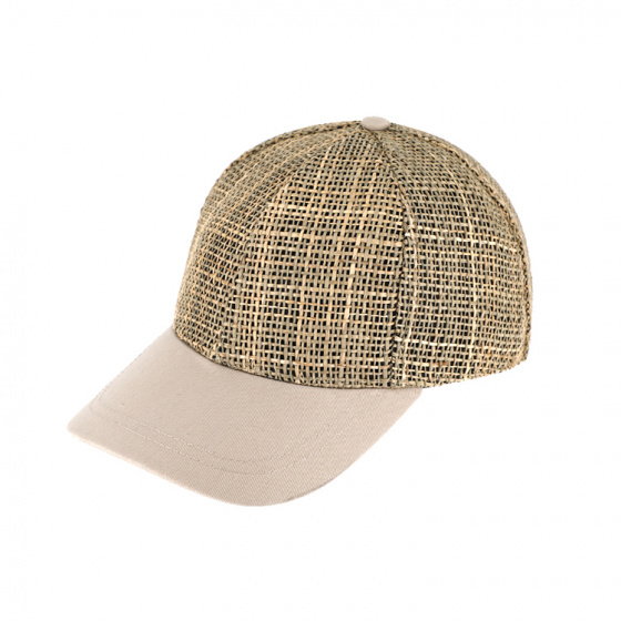 Straw Baseball Cap with cotton visor - Traclet Straw Baseball Cap with cotton visor - Traclet