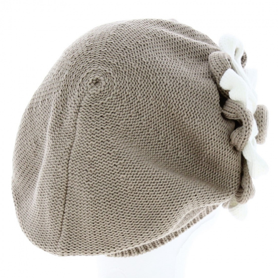 Béret Irma Coton Fleur beige - BeBeret