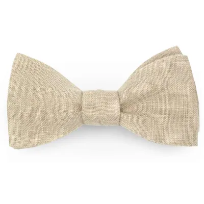 Nœud Papillon Lin Beige Sable - Le Coq En Pap