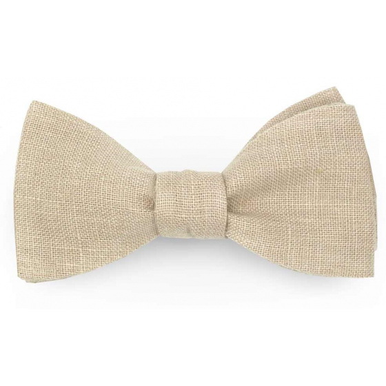 Papillon Bow Tie Linen Beige Sable - Le Coq En Pap