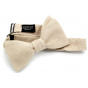 Sand Beige Linen Bow Tie - Le Coq En Pap