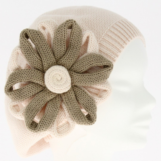 Irma Cotton Flower Pale Pink Beret - BeBeret