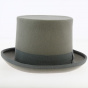 Light Gray Wool Felt Top Hat - Guerra
