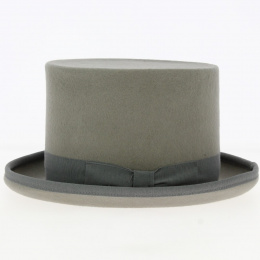 Light Gray Wool Felt Top Hat - Guerra