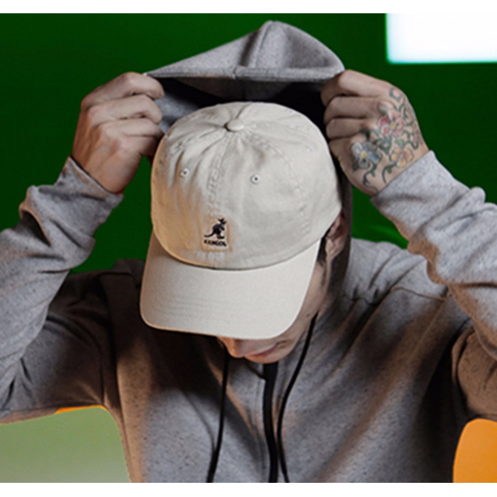 Washed Baseball Cotton Cap in Beige - Kangol