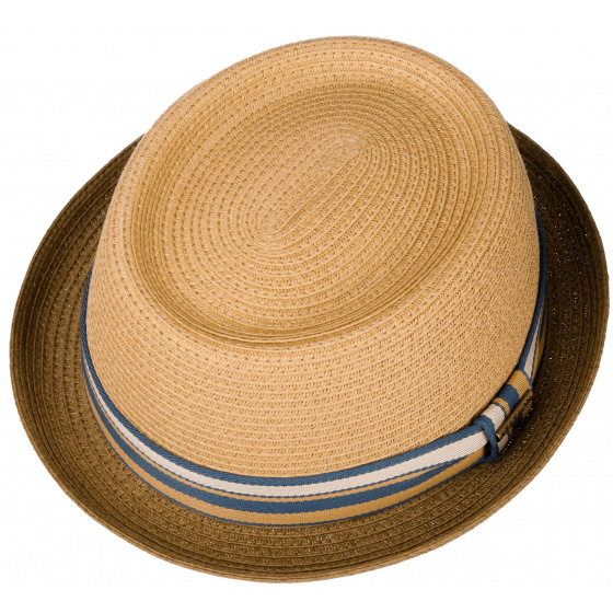 Chapeau Porkpie Scriba Toyo Beige & Taupe - Stetson