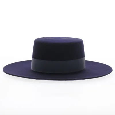 Chapeau Santiago - Cordobes/Canotier Feutre Laine Marine - Traclet