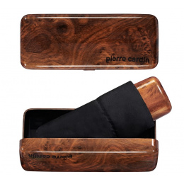 Black Mini Umbrella with Wood Effect - Pierre Cardin