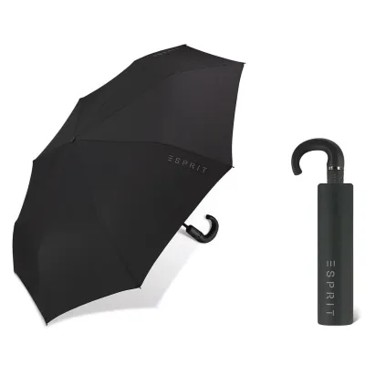 Folding Umbrella with Curved Handle Black - Esprit  Reference: 17758| Traclet Hat Shop