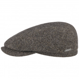 Belfast Herringbone Wool Brown Cap - Stetson