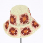 Pink Paper Straw Flower Capeline - Traclet