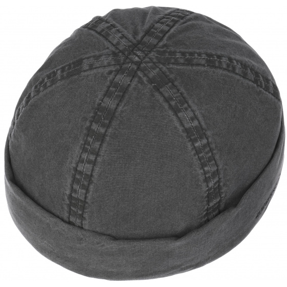 Bonnet Docker Délavé Coton Biologique Noir - Stetson Bonnet Docker Délavé Coton Biologique Noir - Stetson