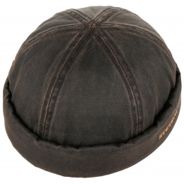 Brown Aged Cotton Winter Docker Beanie UPF 40+ - Stetson