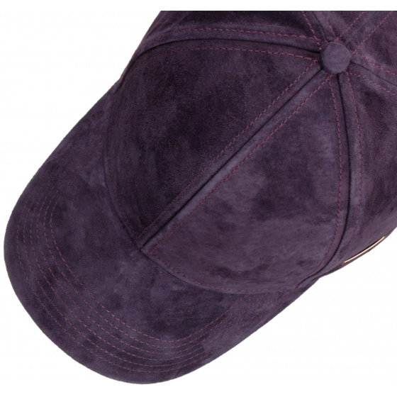 Casquette Baseball Louisville Cuir Prune - Stetson