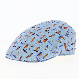 Blue Surf Cotton Flat Cap for Kids - Traclet