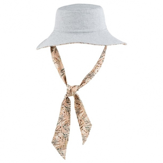Reversible Gray Hummingbird Wide-Brimmed Hat - MTM