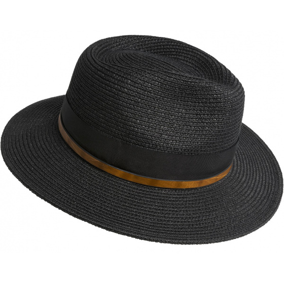 Chapeau Fédora Denney Paille Papier Noir - Bailey