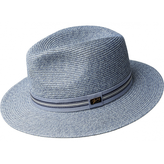 Blue Paper Straw Hester Fedora Hat - Bailey