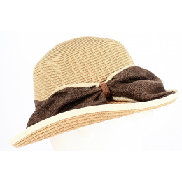 Chapeau Cloche Lavandou Paille Papier Beige - Traclet