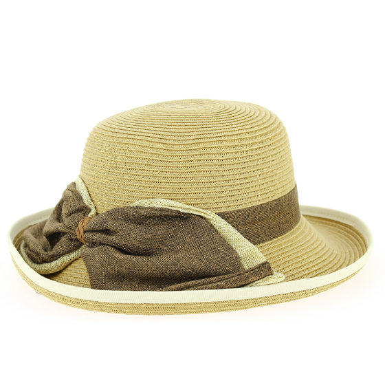 Lavandou Paper Straw Cloche Hat Beige - Traclet