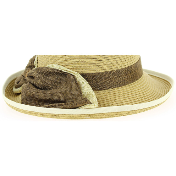 Lavandou Paper Straw Cloche Hat Beige - Traclet