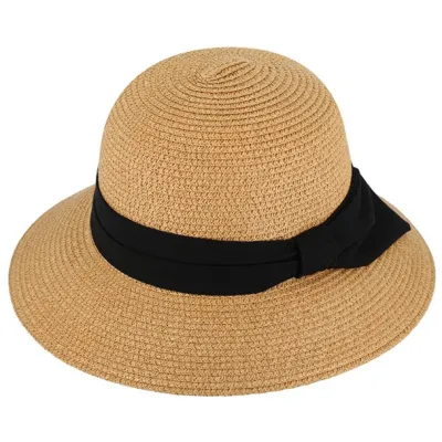 Lavandou Camel Paper Straw Cloche Hat - Traclet Reference: 17806| Traclet Millinery