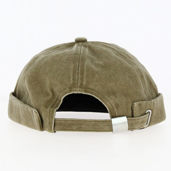 Brown Worn Cotton Docker Beanie - Traclet Brown Worn Cotton Docker Beanie - Traclet