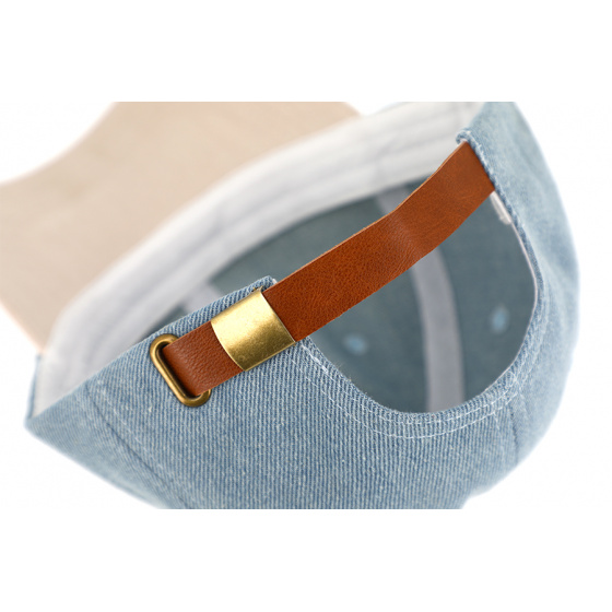 Casquette Baseball Jean Coton Bleu & Beige - Traclet