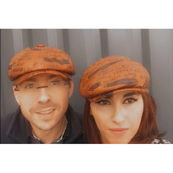 Flat Leather Cap Sprint cognac Flat Leather Cap Sprint cognac