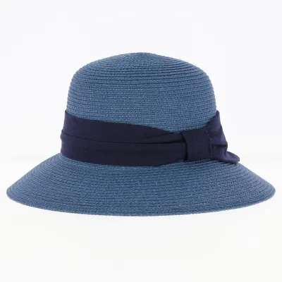 Chapeau Cloche Lavandou Paille Papier Bleu - Traclet Référence : 14609 | Chapellerie Traclet