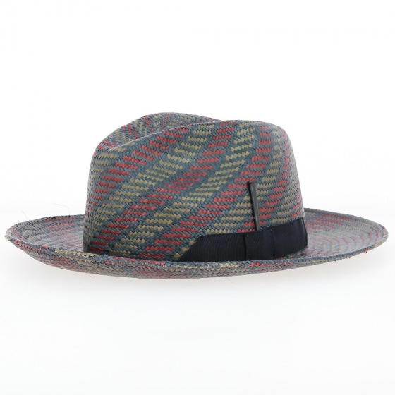 Chapeau Fedora Paille Panama Rouge et Or - Bailey