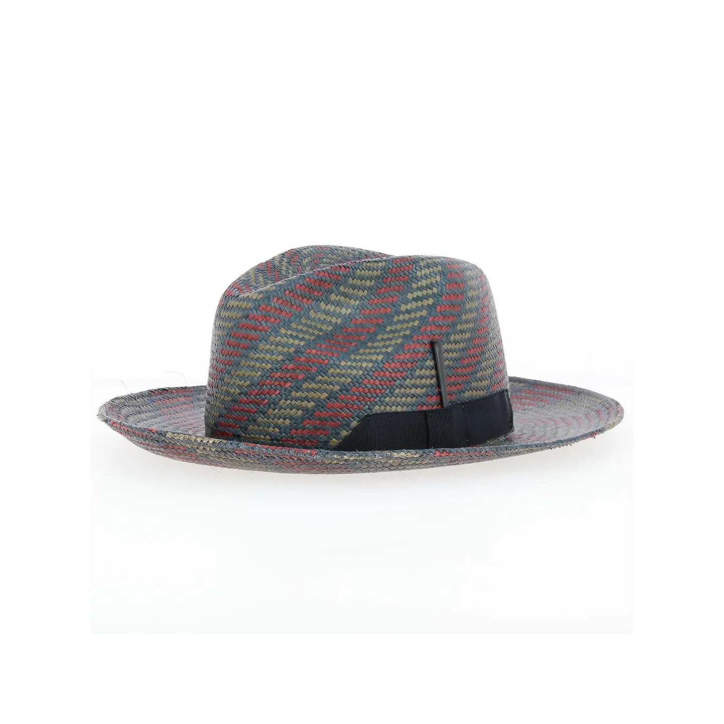 Chapeau Fedora Paille Panama Rouge et Or - Bailey