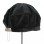 Black Velvet Fancy Chain Toque - Traclet